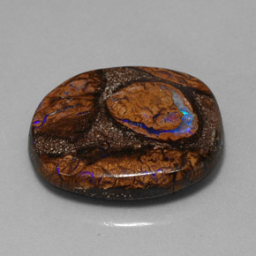 Opala boulder multicolorido natural 20,58ct, almofada cortada, opaco