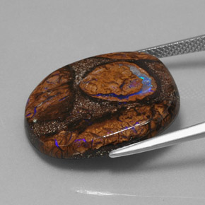 Opala boulder multicolorido natural 20,58ct, almofada cortada, opaco