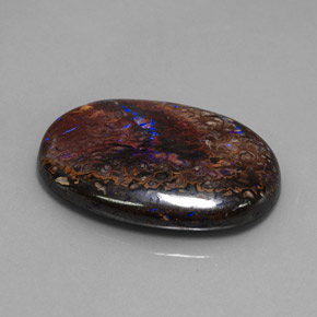 Opala boulder multicolorido natural 30,02ct, corte oval, opaco