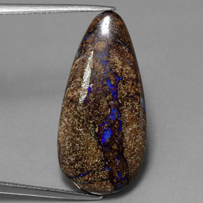 Opala boulder multicolorido natural 12,04ct, formato de pêra, opaco