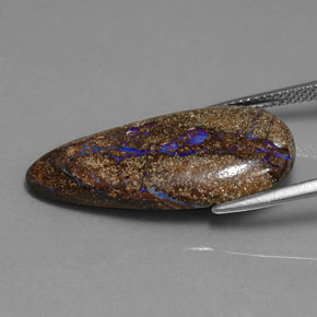 Opala boulder multicolorido natural 12,04ct, formato de pêra, opaco