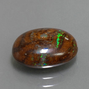 Opala boulder multicolorido natural 2,81ct, corte oval, opaco
