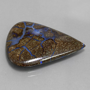 Opala boulder multicolorido natural 12,40ct, formato de pêra, opaco