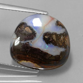 Opala boulder multicolorido natural 8,26ct, forma extravagante, opaco