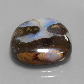 Opala boulder multicolorido natural 8,26ct, forma extravagante, opaco