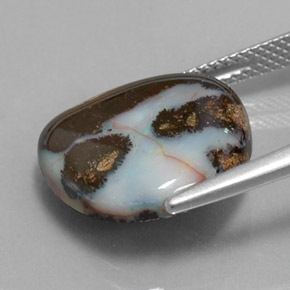 Opala boulder multicolorido natural 8,26ct, forma extravagante, opaco