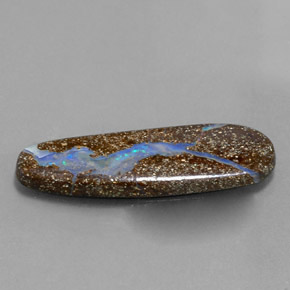 Opala boulder multicolorido natural 4,80ct, forma extravagante, opaco