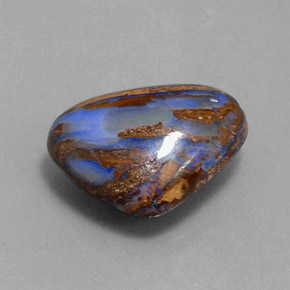 Opala boulder multicolorido natural 3,78ct, formato de pêra, opaco