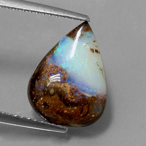 Opala de Pedra Multicolorido Natural 3.00ct, Formato de pêra, Opaco