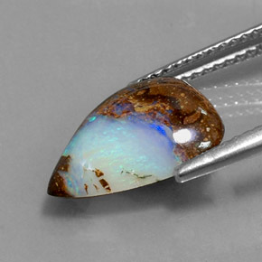 Opala de Pedra Multicolorido Natural 3.00ct, Formato de pêra, Opaco