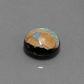 Opala boulder multicolorido natural 1,54ct, corte redondo, opaco
