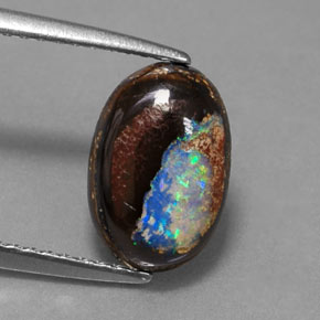 Opala de Pedra Multicolorido Natural 2.22ct, Corte Oval, Opaco