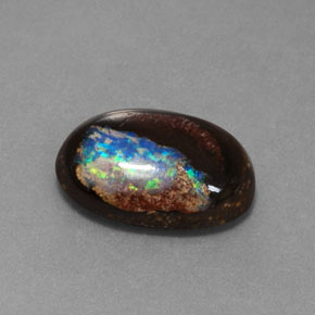 Opala de Pedra Multicolorido Natural 2.22ct, Corte Oval, Opaco