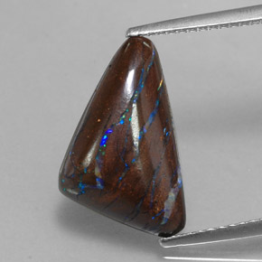 Opala boulder multicolorido natural 5,10ct, forma extravagante, opaco