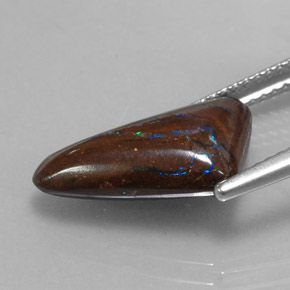 Opala boulder multicolorido natural 5,10ct, forma extravagante, opaco