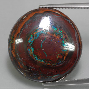 Opala boulder multicolorido natural 22,76ct, corte redondo, opaco