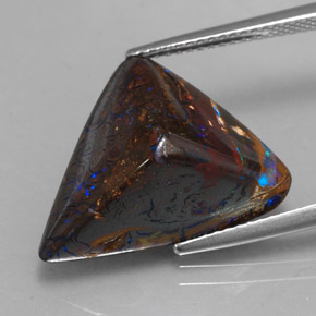 Opala boulder multicolorido natural 17,35ct, forma extravagante, opaco