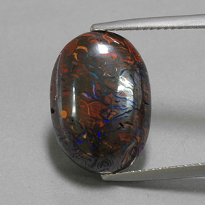 Opala de Pedra Multicolorido Natural 13.07ct, oval, Opaco