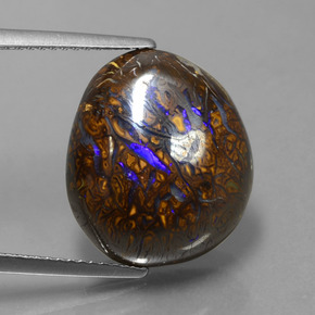 Opala boulder multicolorido natural 14,72ct, forma extravagante, opaco