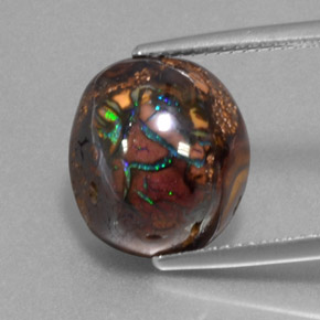 Opala boulder multicolorido natural 9,42ct, forma extravagante, opaco
