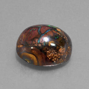 Opala boulder multicolorido natural 9,42ct, forma extravagante, opaco