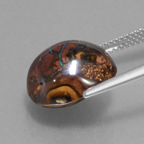 Opala boulder multicolorido natural 9,42ct, forma extravagante, opaco