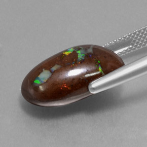 Opala de Pedra Multicolorido Natural 9.75ct, Corte Oval, Opaco