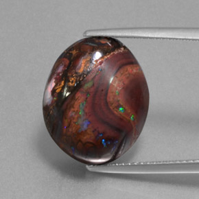 Opala boulder multicolorido natural 13,62ct, forma extravagante, opaco