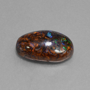 Opala de Pedra Multicolorido Natural 9.69ct, Corte Oval, Opaco