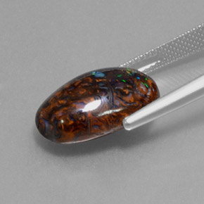 Opala de Pedra Multicolorido Natural 9.69ct, Corte Oval, Opaco