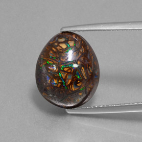 Opala boulder multicolorido natural 9,07ct, forma extravagante, opaco