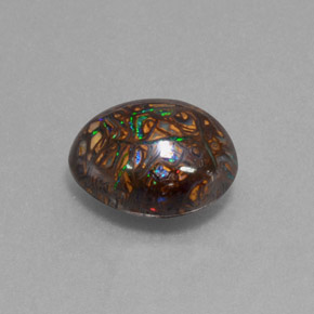 Opala boulder multicolorido natural 9,07ct, forma extravagante, opaco
