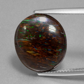 Opala boulder multicolorido natural 9,47ct, corte oval, opaco