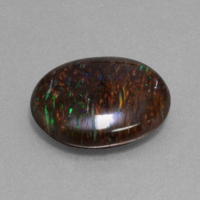 Opala boulder multicolorido natural 9,47ct, corte oval, opaco