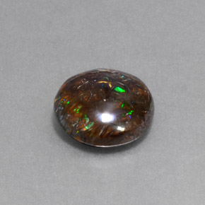 Opala boulder multicolorido natural 5,13ct, corte redondo, opaco