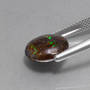 Opala boulder multicolorido natural 5,13ct, corte redondo, opaco