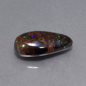 Opala boulder multicolorido natural 4,97ct, forma extravagante, opaco
