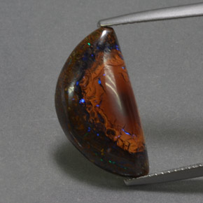 Opala boulder multicolorido natural 6,07ct, forma extravagante, opaco