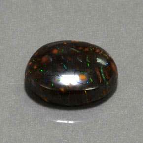 Opala boulder multicolorido natural 6,61ct, corte oval, opaco