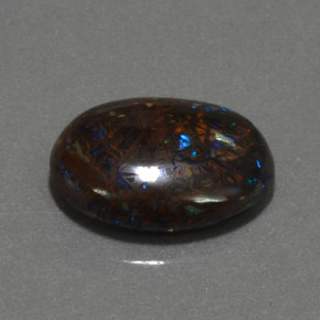 Opala boulder multicolorido natural 6,16ct, corte oval, opaco