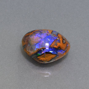 Opala boulder multicolorido natural 2,57ct, forma extravagante, opaco