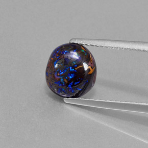 Opala boulder multicolorido natural 2,96ct, forma extravagante, opaco