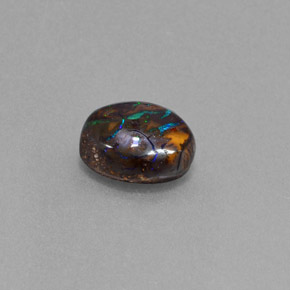 Opala boulder multicolorido natural 3,22ct, corte oval, opaco