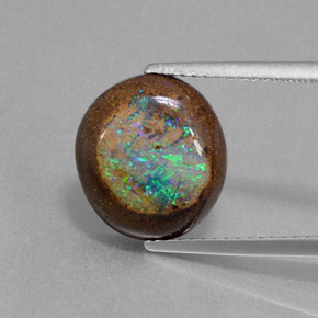 Opala boulder multicolorido natural 4,79ct, forma extravagante, opaco