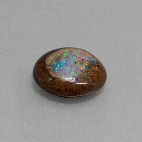 Opala boulder multicolorido natural 4,79ct, forma extravagante, opaco