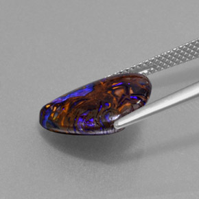 Opala boulder multicolorido natural 4,96ct, trillion, opaco