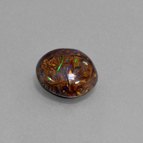Opala de Pedra Multicolorido Natural 4.42ct, Corte Redondo, Opaco