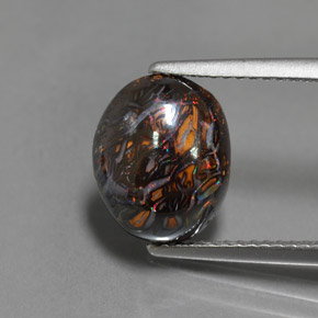 Opala de Pedra Multicolorido Natural 4.33ct, Corte Oval, Opaco