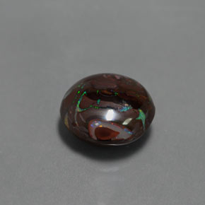 Opala boulder multicolorido natural 4,13ct, corte redondo, opaco