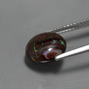Opala boulder multicolorido natural 4,13ct, corte redondo, opaco